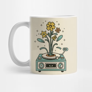 Floral Record Player Mug